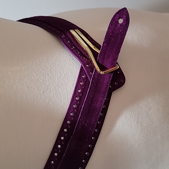 CHARLES JORDAN Purple Suede Belt Bohemian Vintage Southwestern adjustable OSFM - Picture 5 of 16